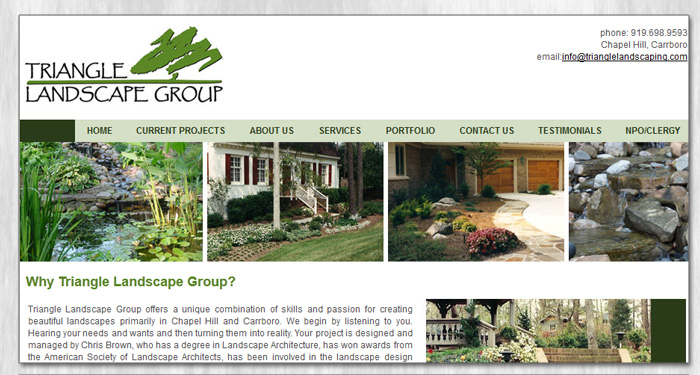 triangle landscape group website design carrboro nc